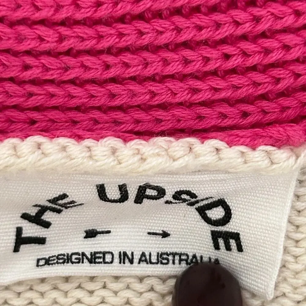 The Upside Organic Knit Lotus Intarsia Pullover V Neck Sweater XS